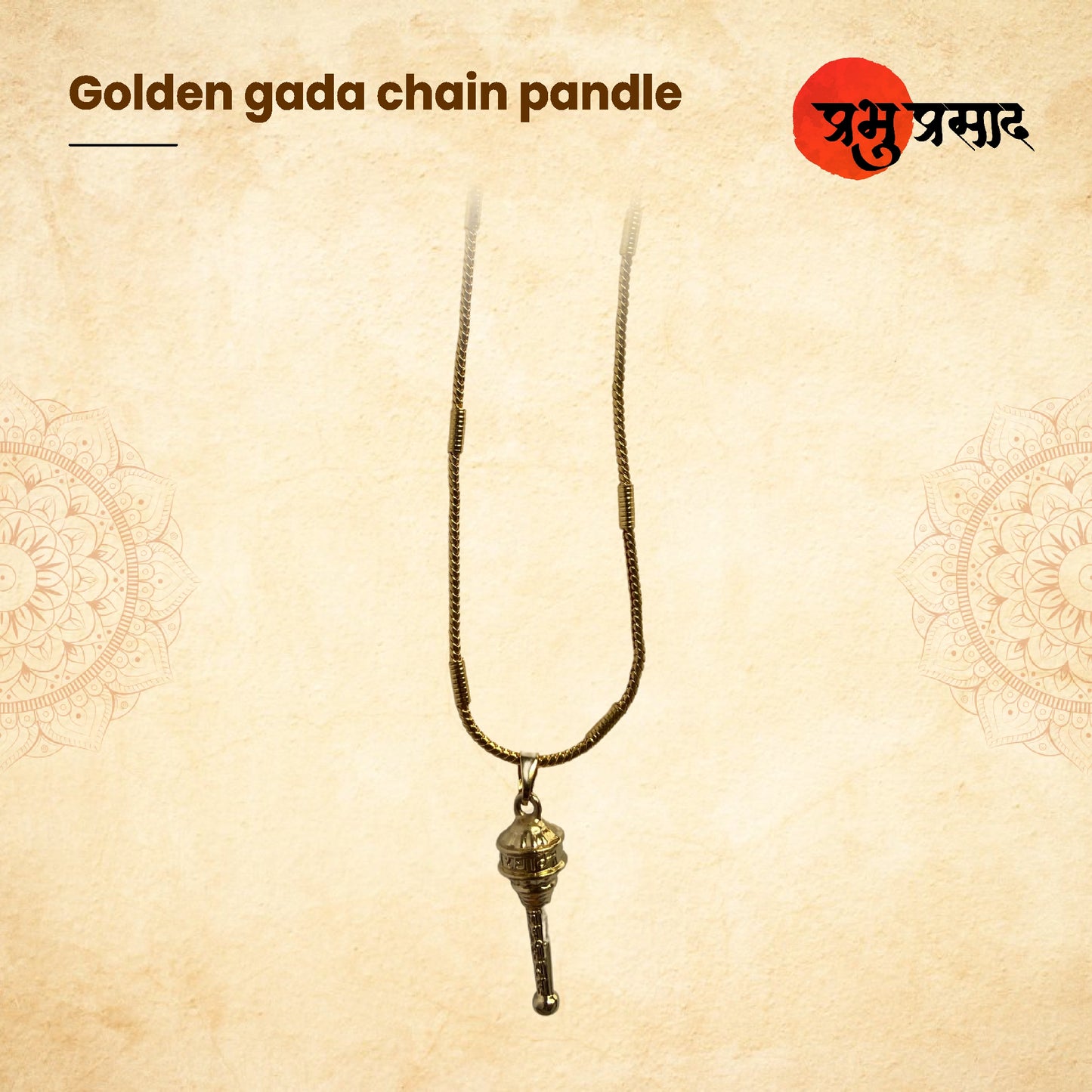 Hanuman Gada Chain Pendant – Golden & Silver Variants (Unisex Spiritual Wear)