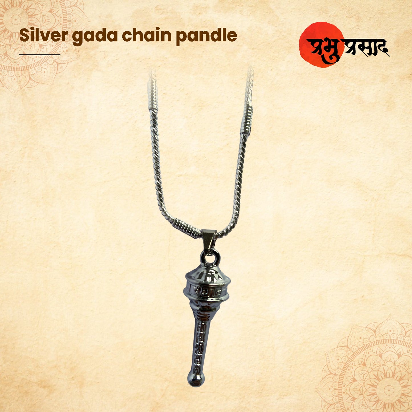 Hanuman Gada Chain Pendant – Golden & Silver Variants (Unisex Spiritual Wear)