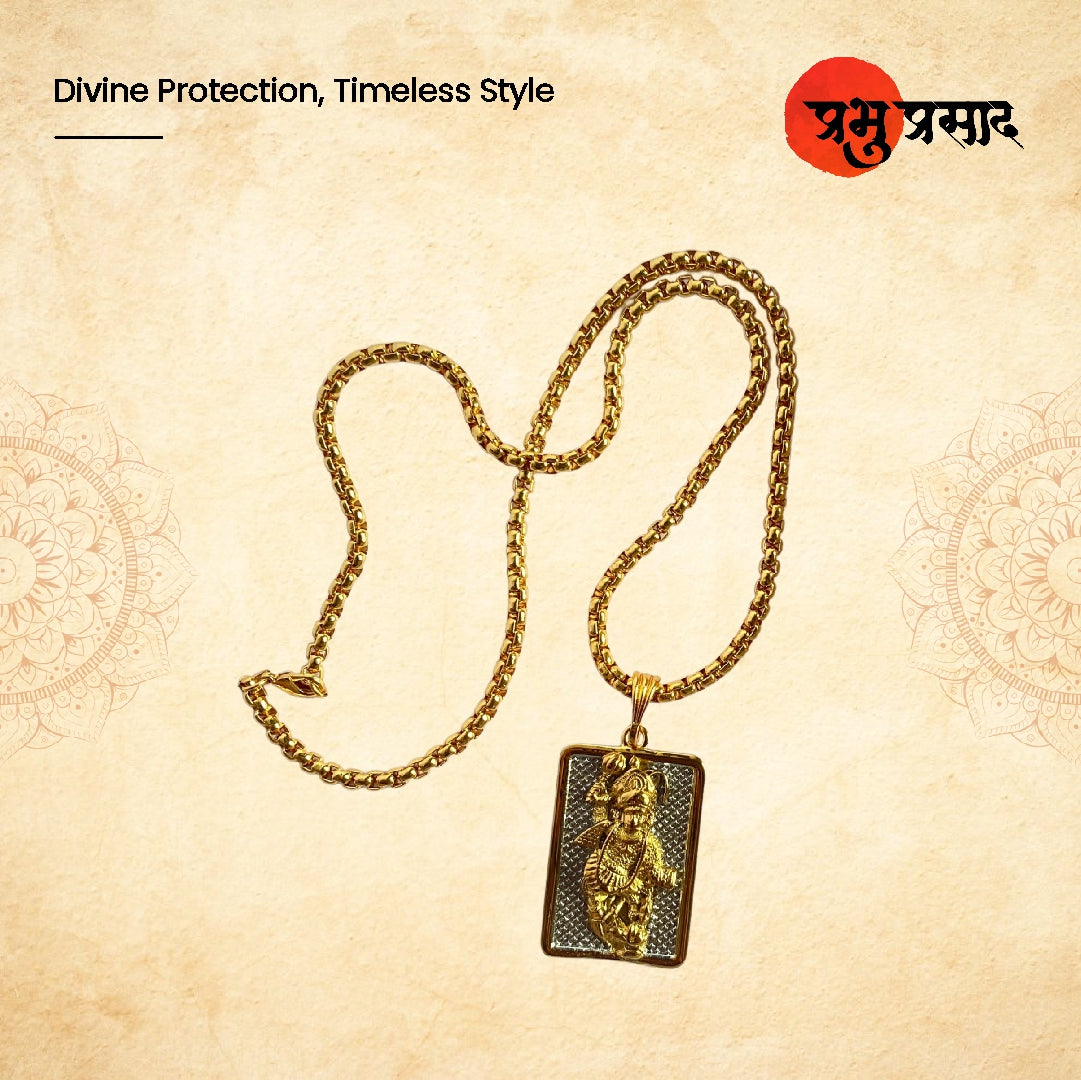 Shri Kashtbhanjan Dev Dada Chain Pendant – Golden Finish with Gift Box