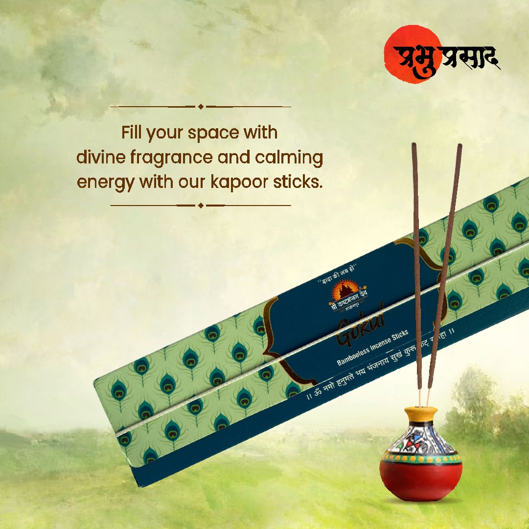 Gokul Agarbatti – Premium Bambootless Kapoor Incense Sticks (Natural Fragrance)