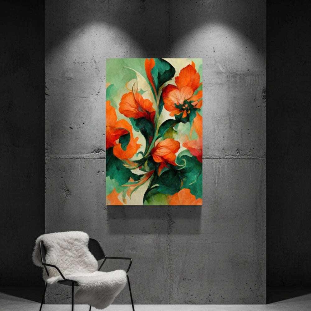 Vibrant Abstract Floral Canvas Print #33