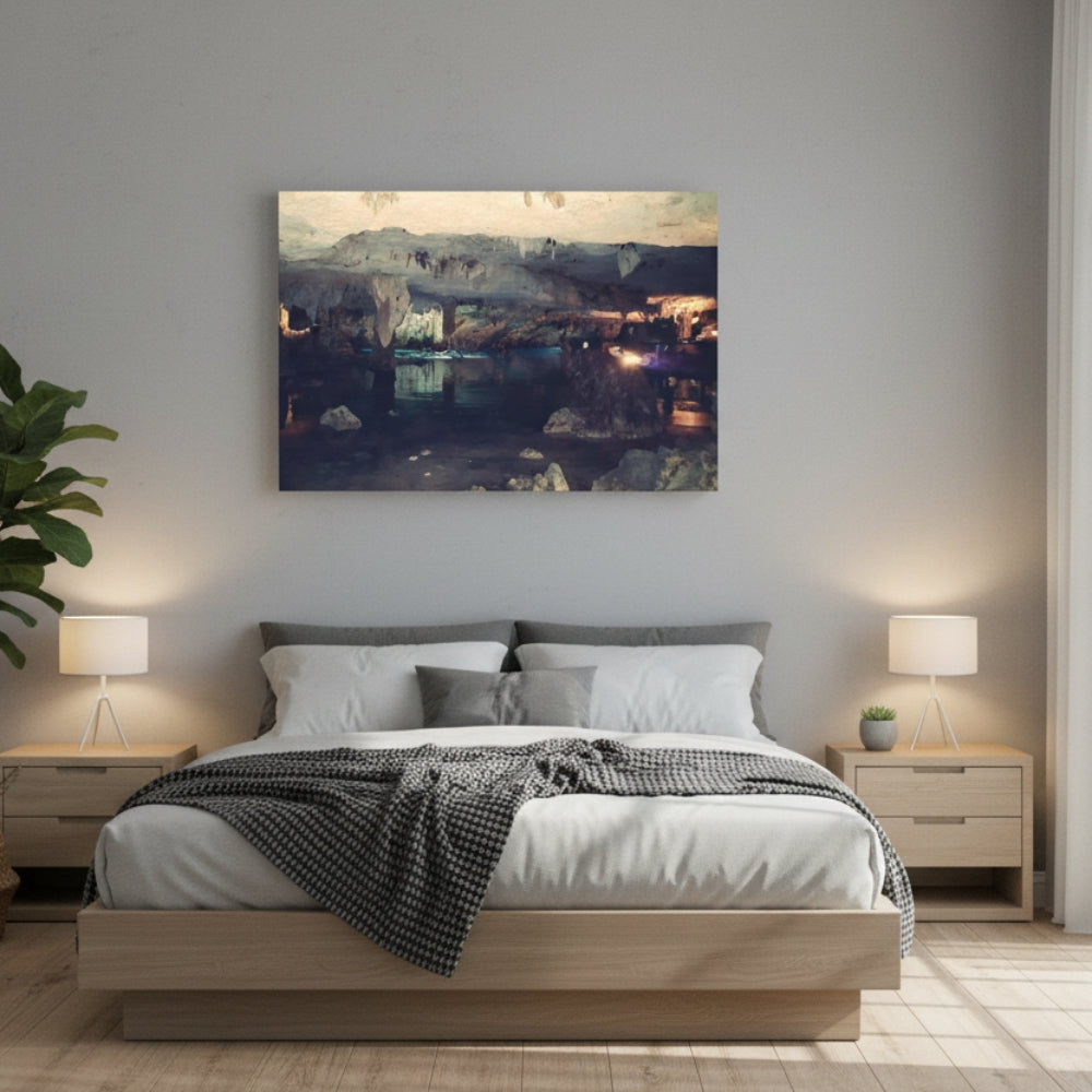 Mysterious Cave Lake Canvas Print