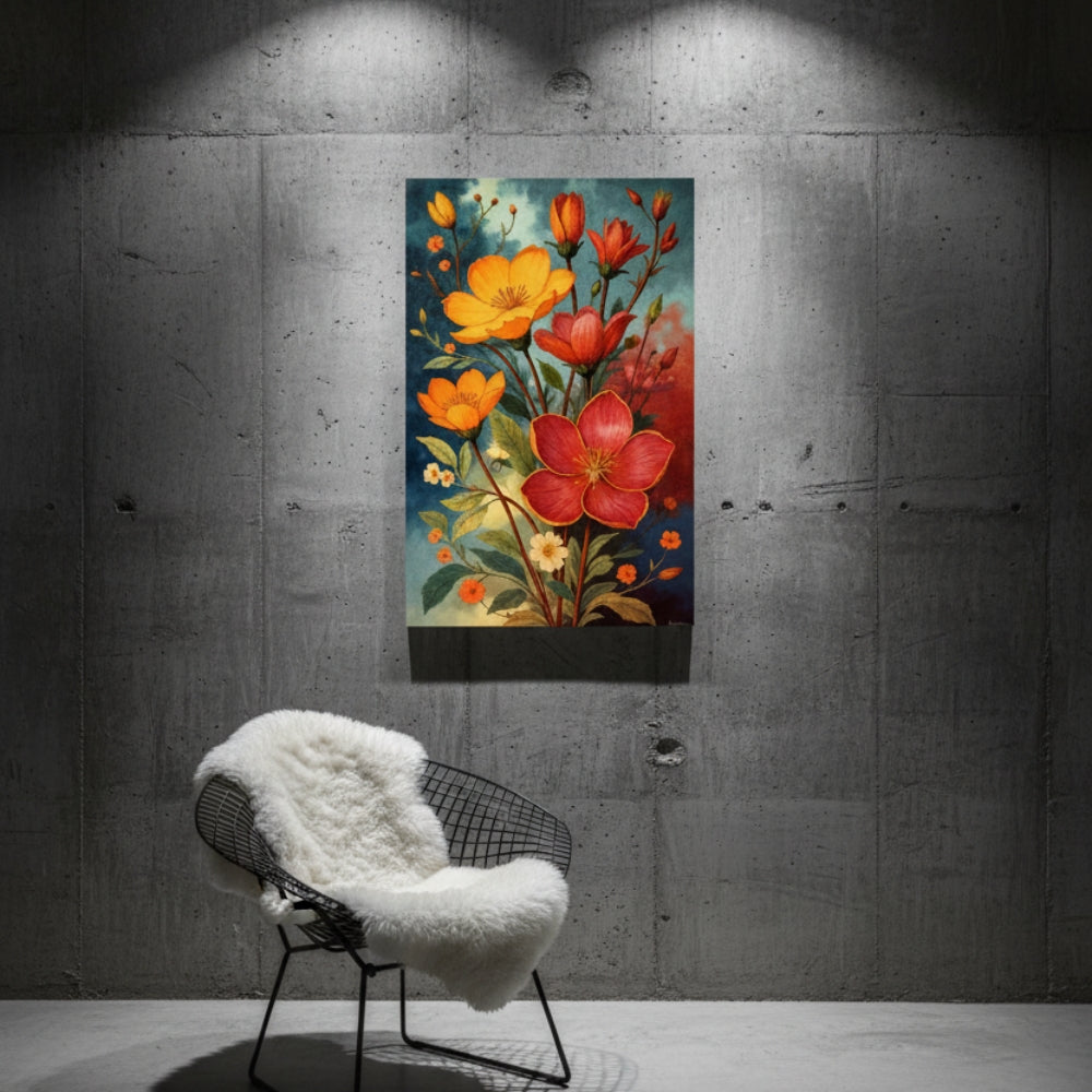 Vibrant Abstract Floral Canvas Print #20