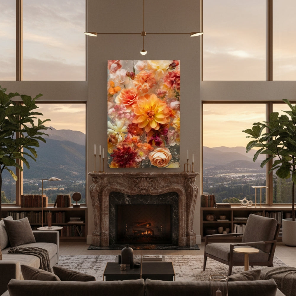 Vibrant Abstract Floral Canvas Print #50