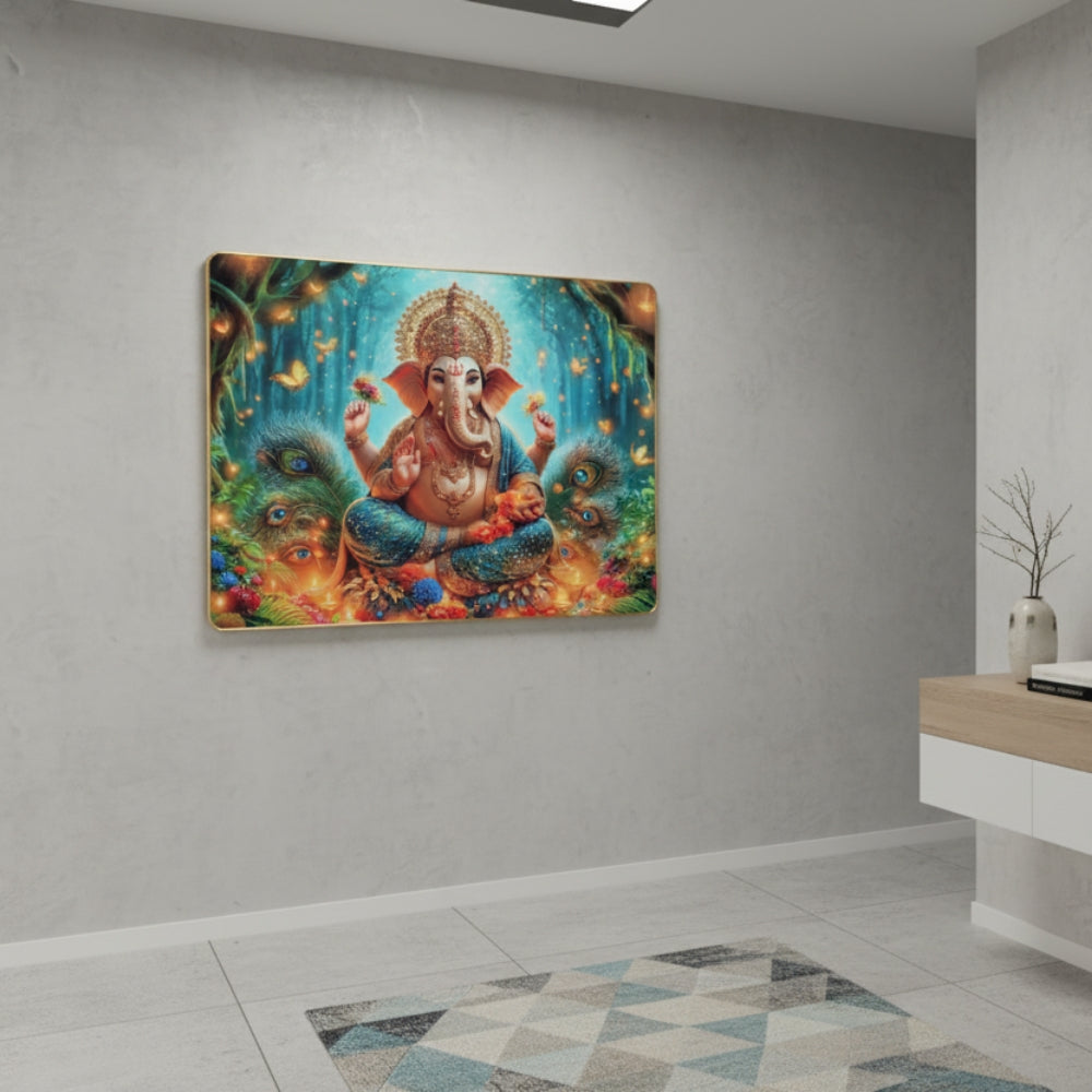 Vibrant Ganesha Mystic Forest Wall Art