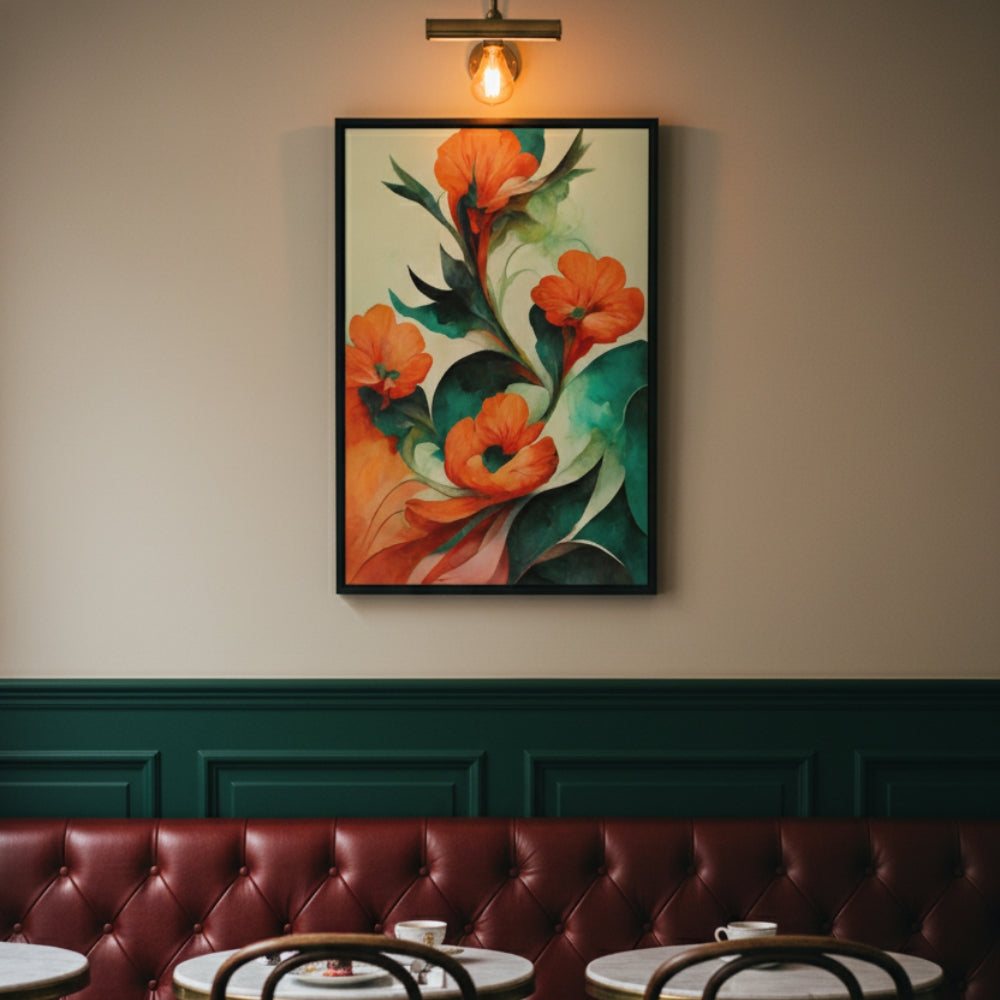 Vibrant Abstract Floral Canvas Print #36