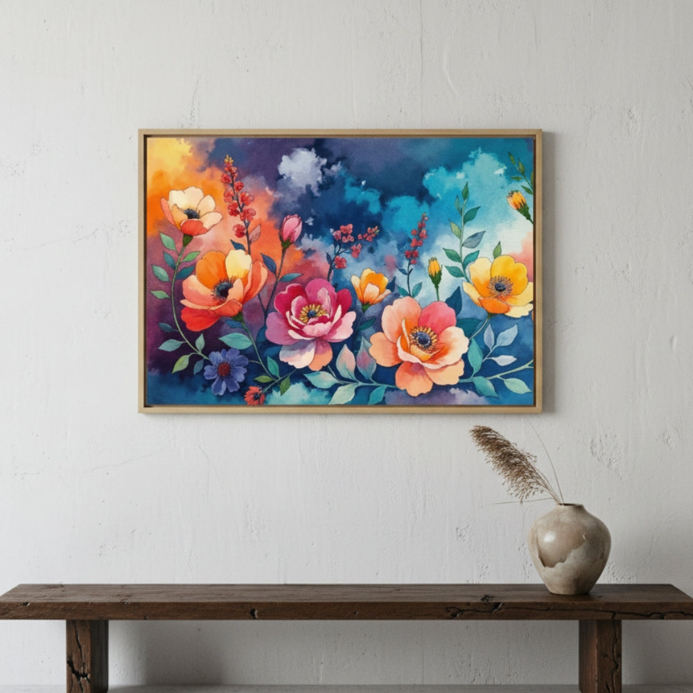 Serene Pink Cosmos Abstract Wall Art