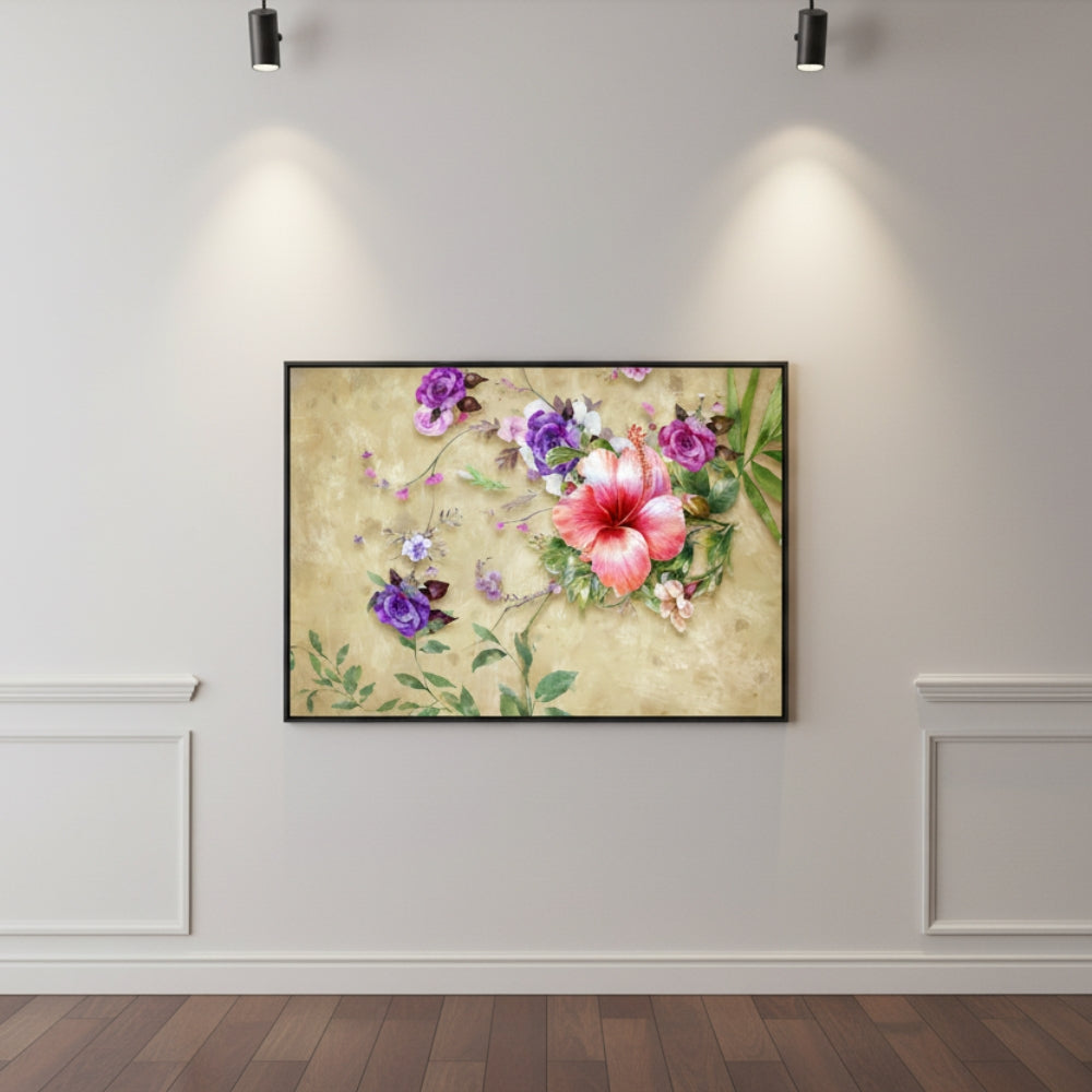 Vibrant Abstract Floral Canvas Print #59