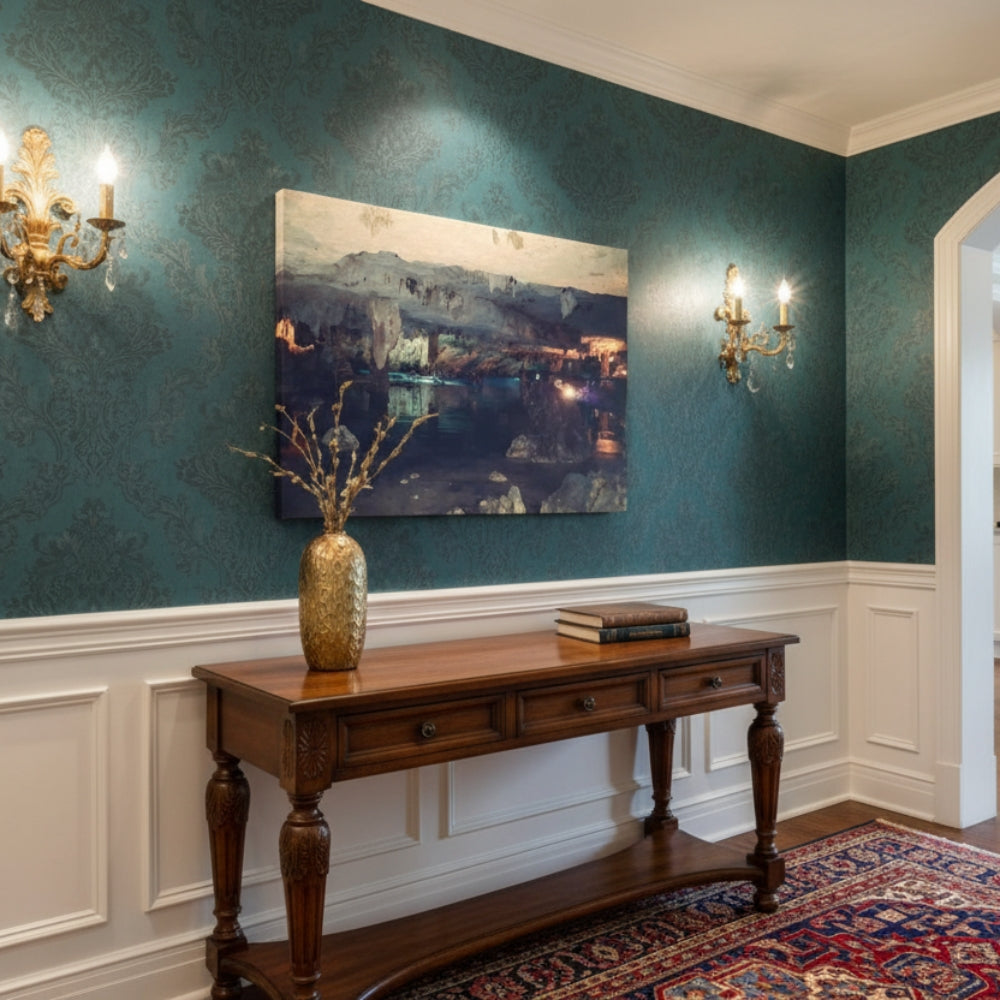 Mysterious Cave Lake Canvas Print