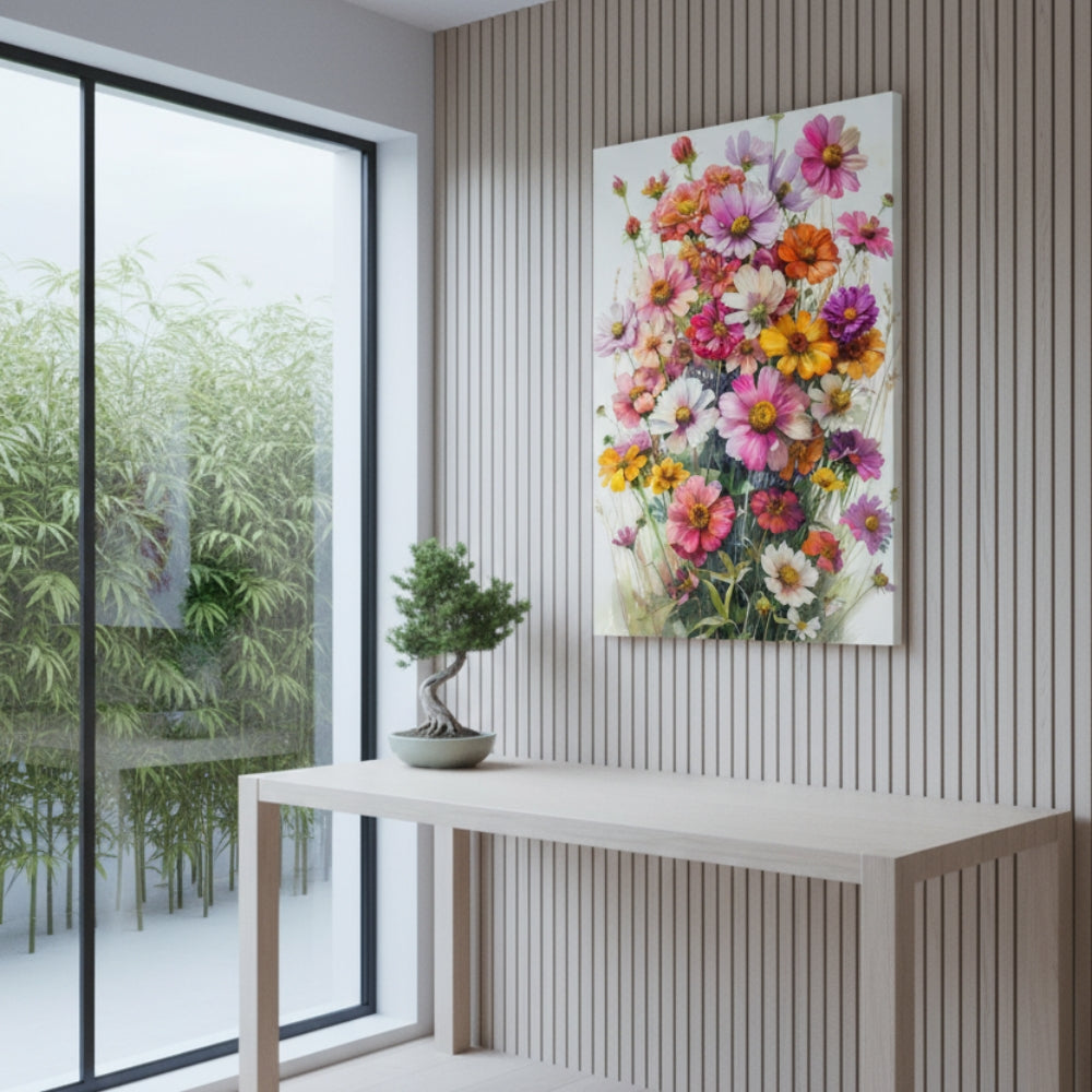 Vibrant Abstract Floral Canvas Print #43