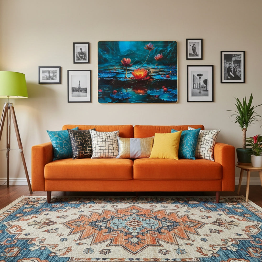 Lotus Pond Resin Wall Art | Premium Handcrafted Nature Decor | High-Gloss Finish