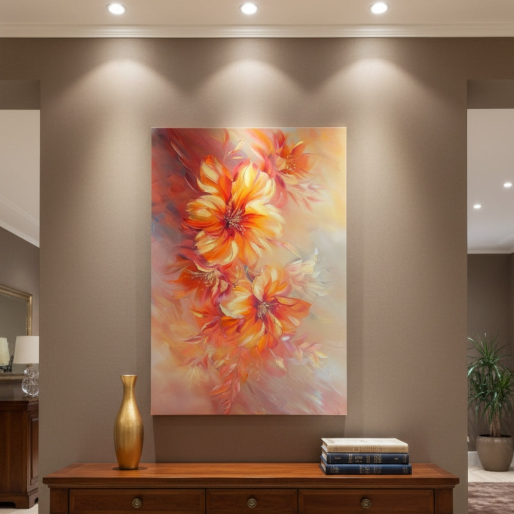 Vibrant Abstract Floral Canvas Print #57