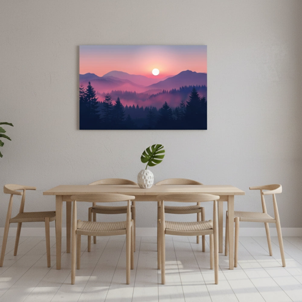 The Lonely Winding Road That Leads Towards The Warm Glowing Horizon As The Blue Sky Begins To Fade