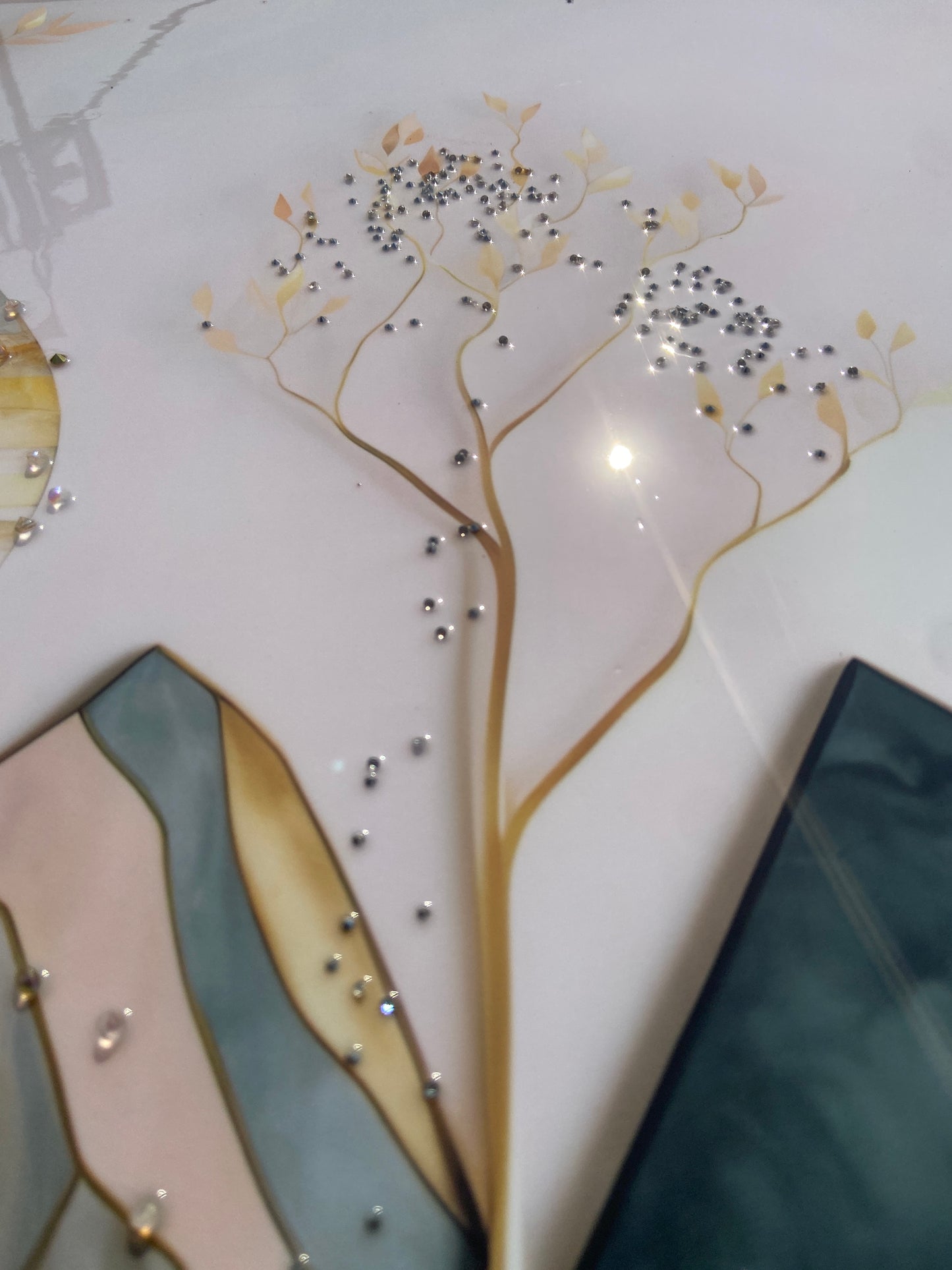 Golden Mountain Landscape Resin Wall Art | 2×3 ft Premium Handcrafted Decor | Indi Trends