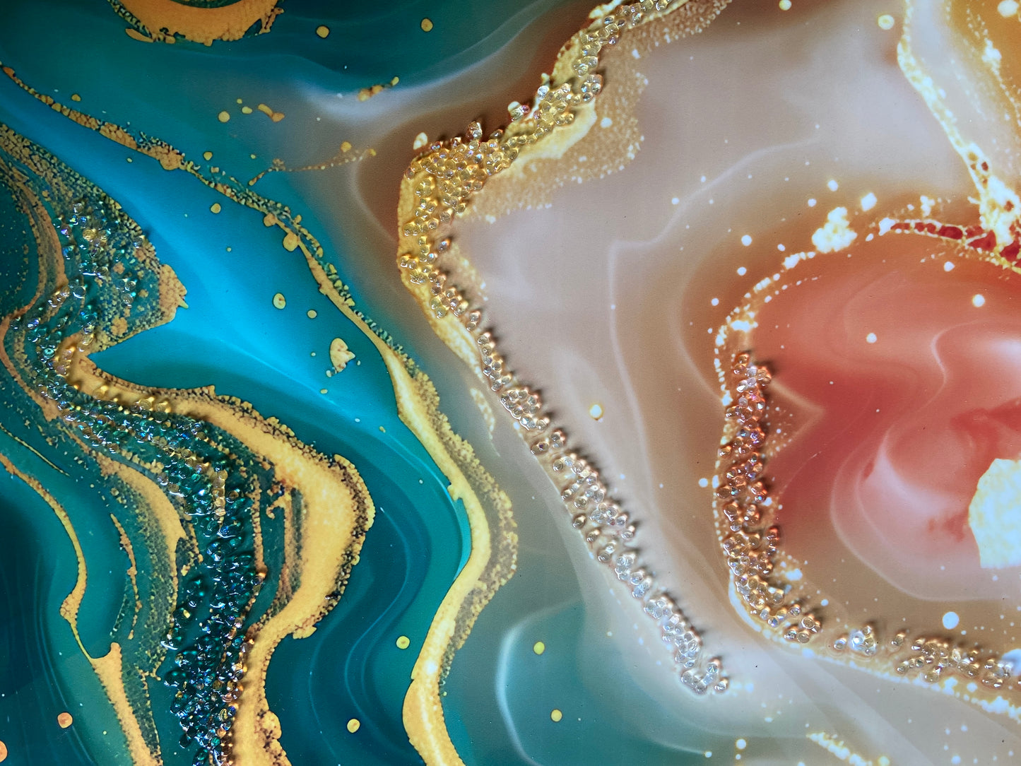Abstract Fluid Resin Wall Art with Gold Accents | Premium Handcrafted Decor