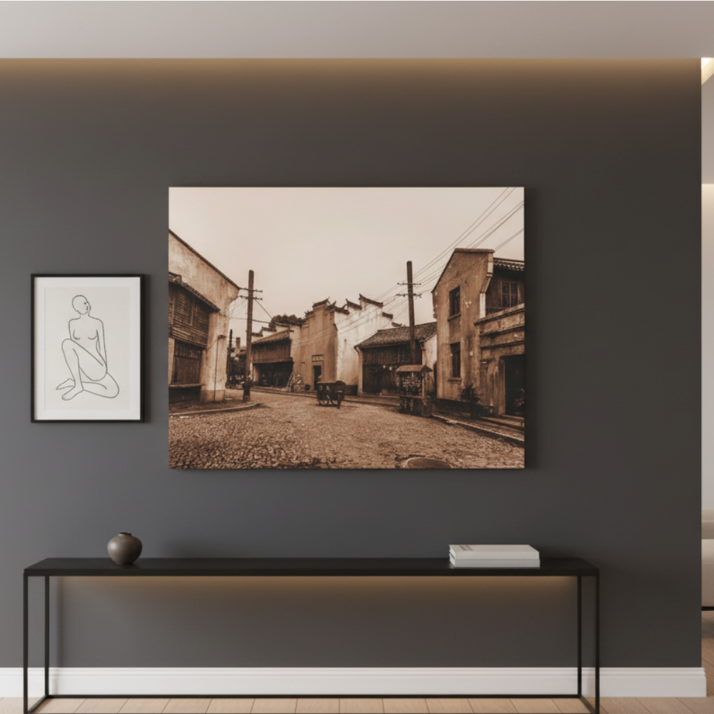 Vibrant Essence of Old Village Canvas #05