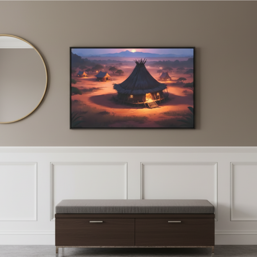 Vibrant Essence of Old Village Canvas #21