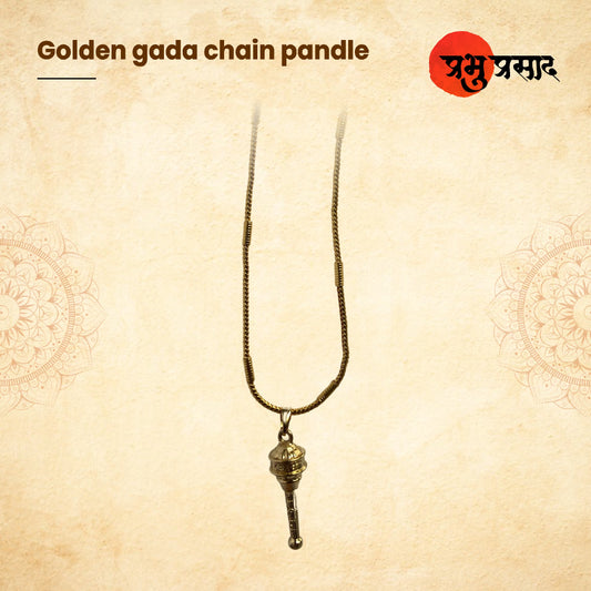 Hanuman Gada Chain Pendant – Golden & Silver Variants (Unisex Spiritual Wear)