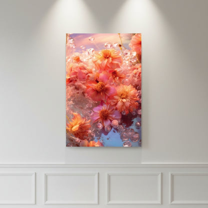 Vibrant Abstract Floral Canvas Print #54