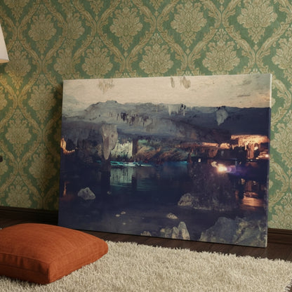 Mysterious Cave Lake Canvas Print