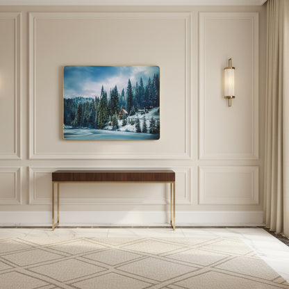 Where The Whisper Of Falling Snow Meets The Warmth Of A Solitary Cabin In The Silent Blue Hills