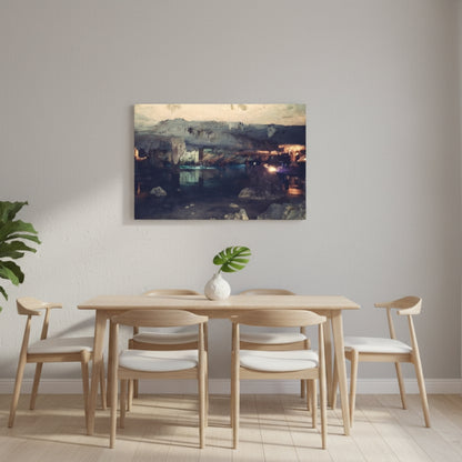 Mysterious Cave Lake Canvas Print