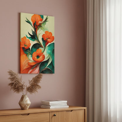 Vibrant Abstract Floral Canvas Print #36