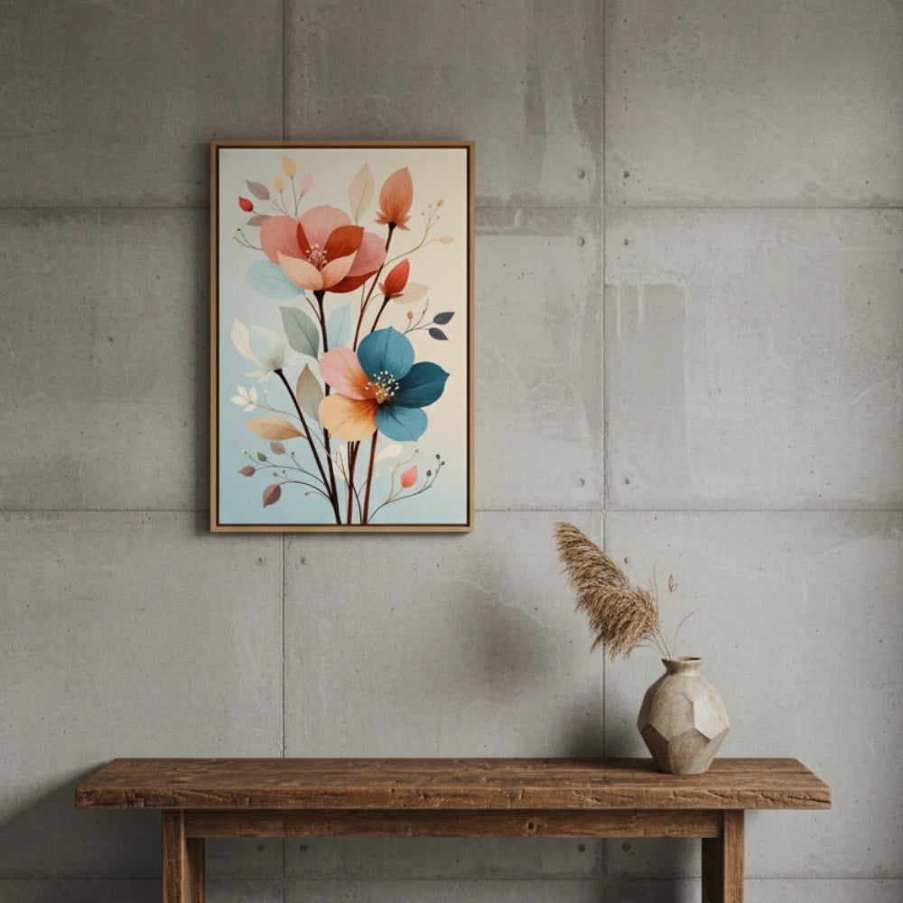 Modern Vertical Pastel Flower Print