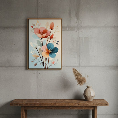 Modern Vertical Pastel Flower Print