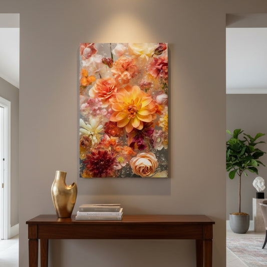 Vibrant Abstract Floral Canvas Print #50