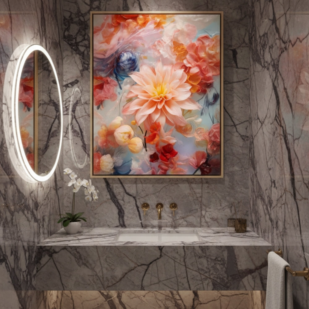 Vibrant Abstract Floral Canvas Print #41