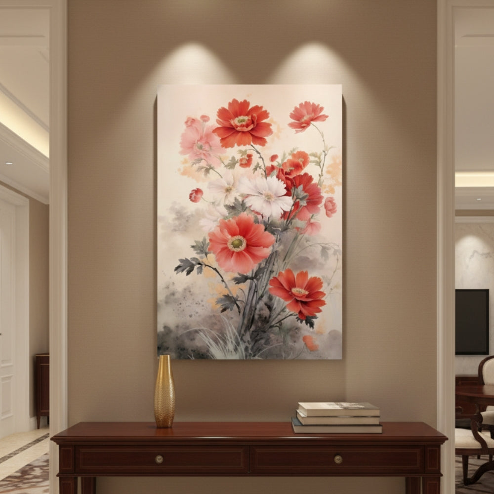 Vibrant Abstract Floral Canvas Print #58