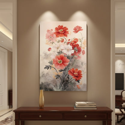 Vibrant Abstract Floral Canvas Print #58