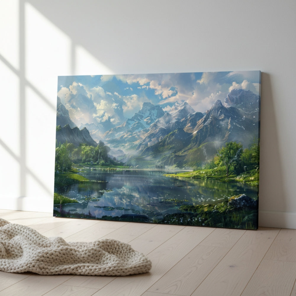 Peaceful Alpine Valley Lake Canvas Print
