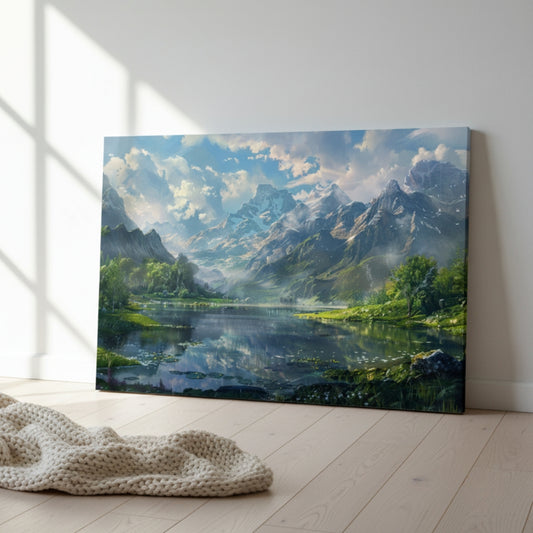 Peaceful Alpine Valley Lake Canvas Print