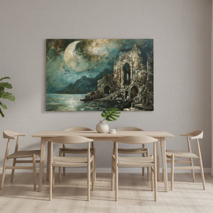 The Ancient Stone Staircase That Descends Into The Silent Depths Under The Light Of A Dying World