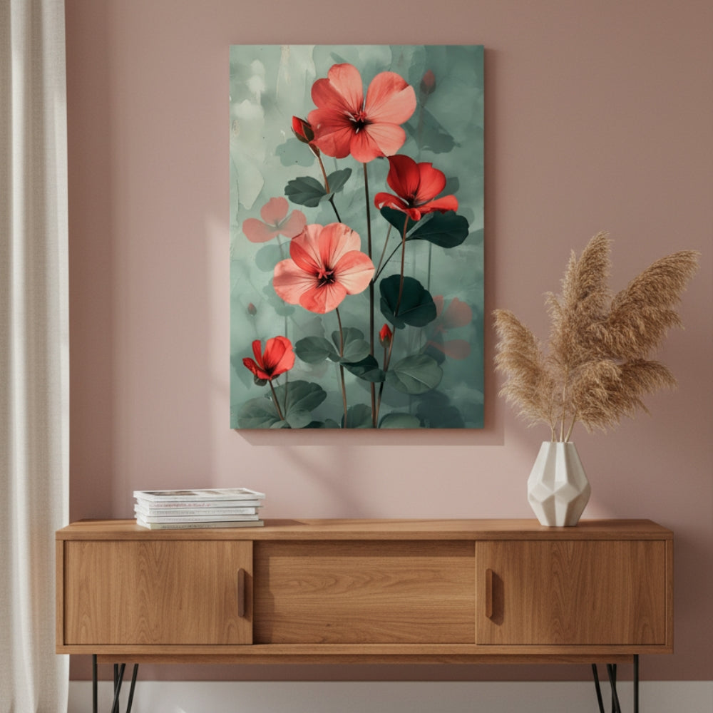 Vibrant Abstract Floral Canvas Print #29