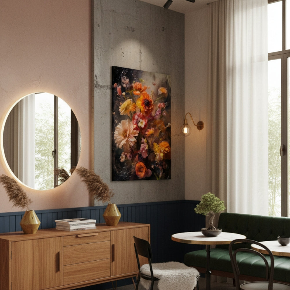 Vibrant Abstract Floral Canvas Print #46