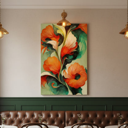 Vibrant Abstract Floral Canvas Print #35