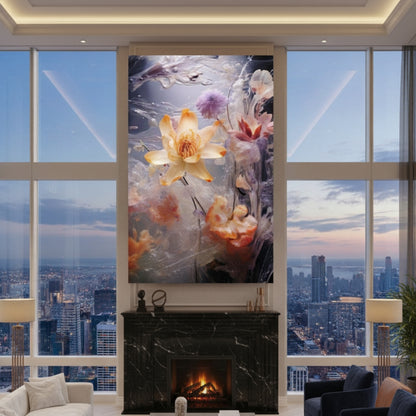 Vibrant Abstract Floral Canvas Print #48