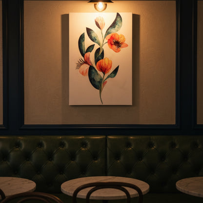 Vibrant Abstract Floral Canvas Print #34