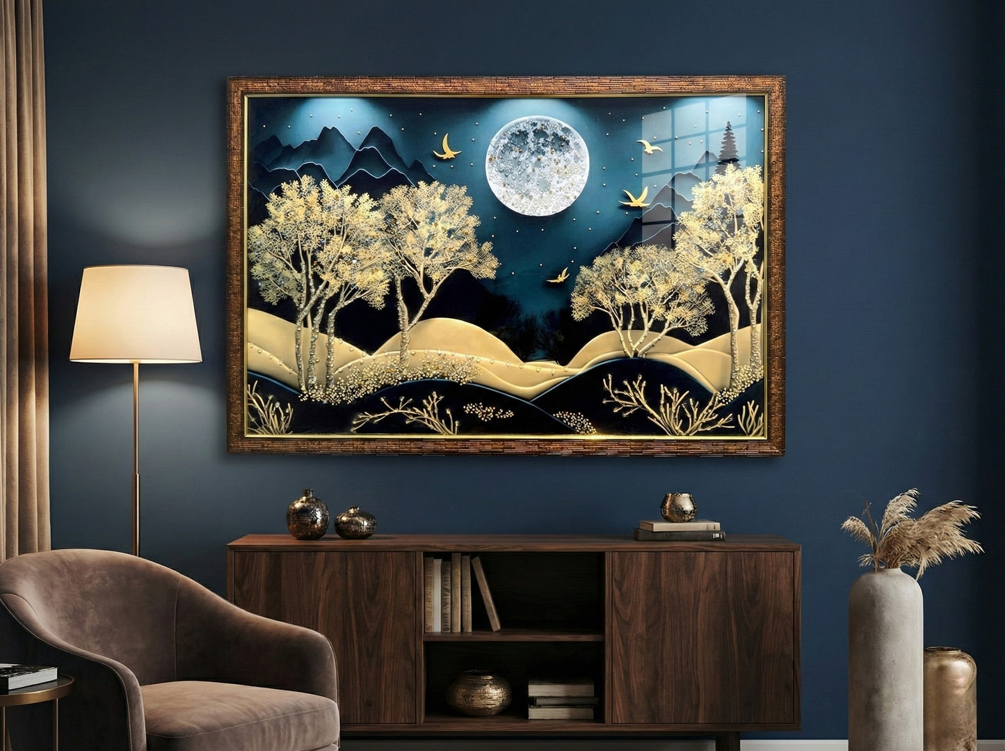 Premium Resin Landscape Wall Art | Crystal Embellished | 2×3 ft | Indi Trends