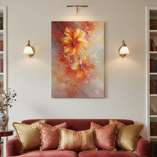 Vibrant Abstract Floral Canvas Print #57