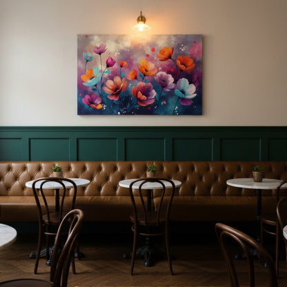 Vibrant Abstract Floral Canvas Print #39