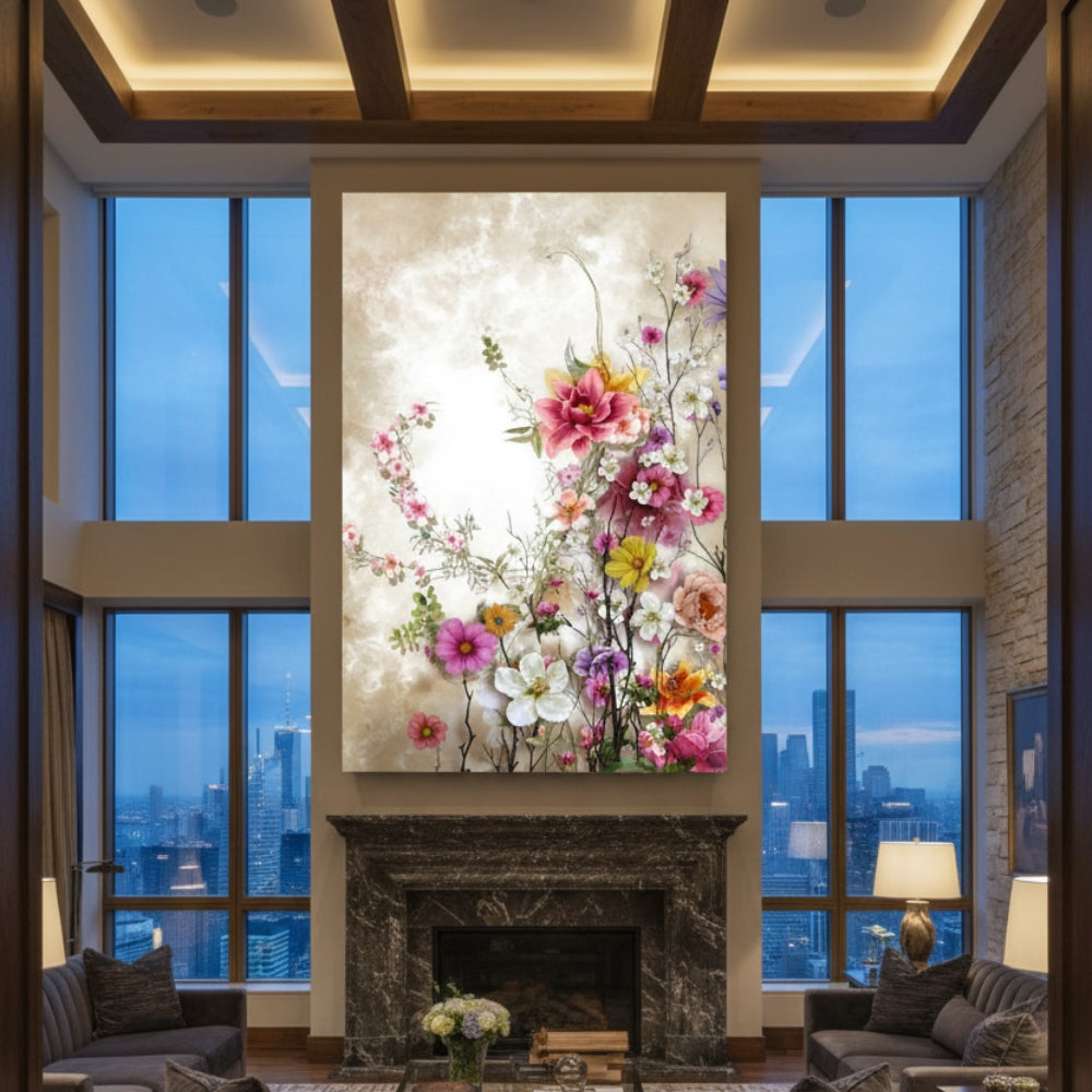 Vibrant Abstract Floral Canvas Print #49