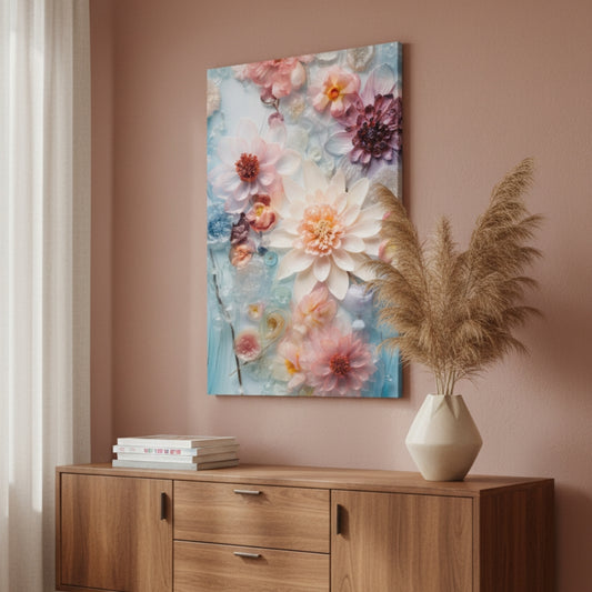 Vibrant Abstract Floral Canvas Print #44