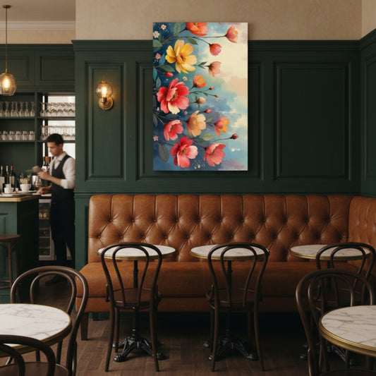 Vibrant Abstract Floral Canvas Print #25