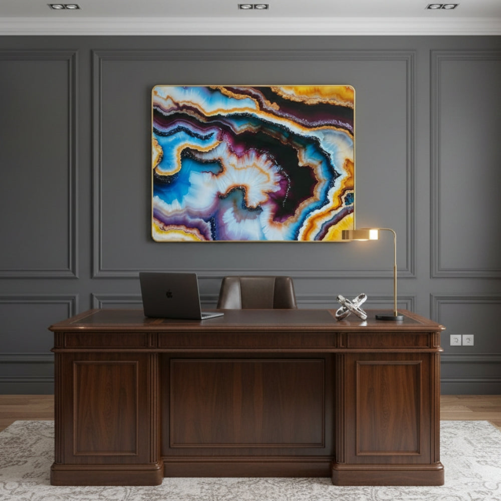 Geode Abstract Resin Wall Art | Premium Handcrafted Luxury Decor | High-Gloss Epoxy Finish