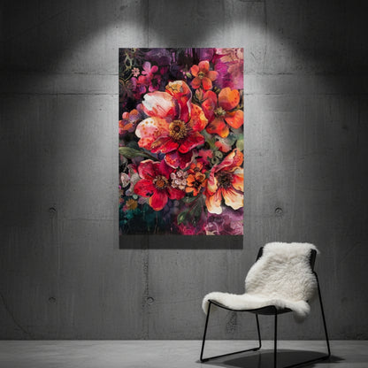 Vibrant Abstract Floral Canvas Print #24