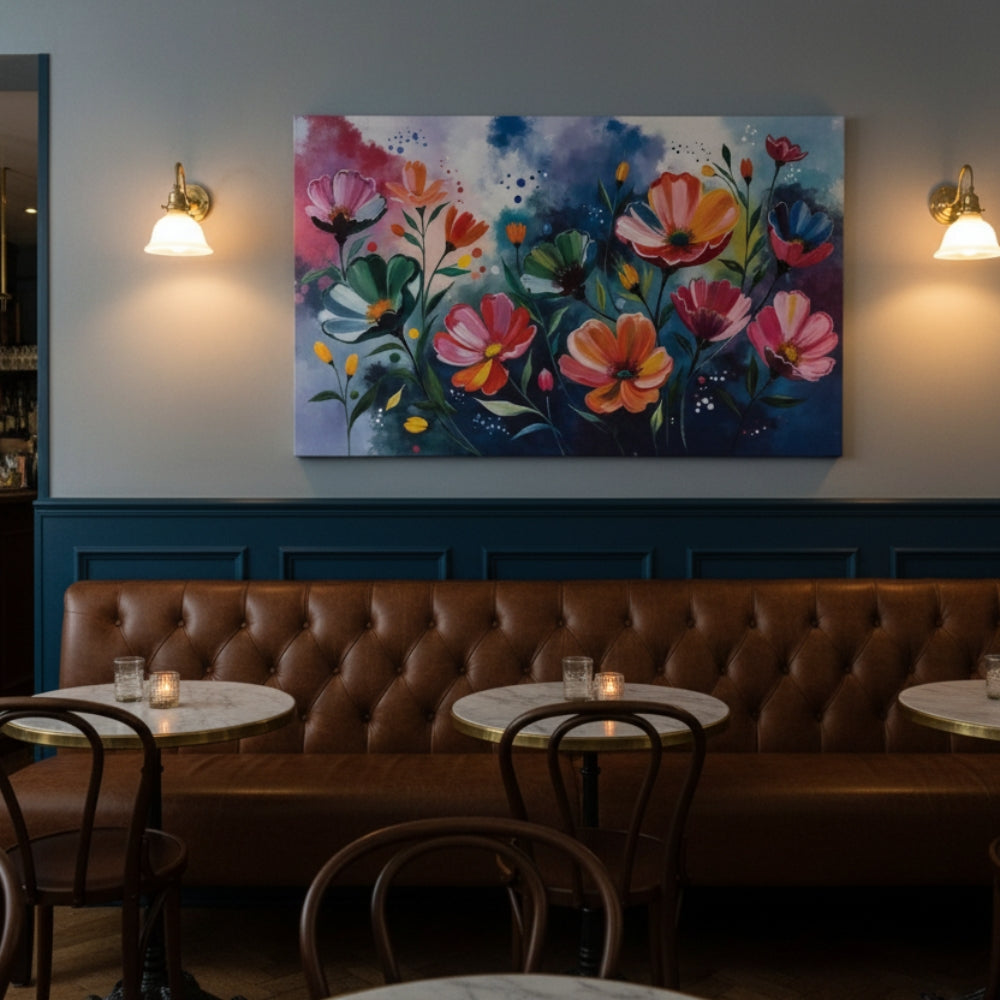 Vibrant Abstract Floral Canvas Print #38